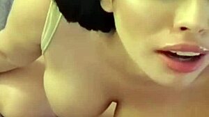 Brunette toys with my cock and forces a wild deep throat!