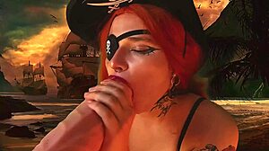 pirate girl experiences wild orgasms from vibrators inserted in all her orifices during the adventure