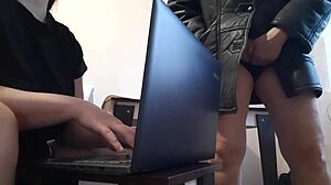 I sneakily touch myself near my office colleague