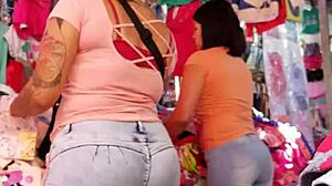 Big ass in tight jeans teasing with every move. Watch her shake it on sexvideo10.com