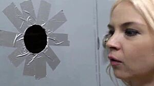 Blonde getting her ass pounded in wild interracial action