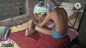 bhabhi gets fucked hard by husband in bedroom at night