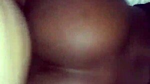 a black couple enjoys intense backshots in doggystyle position.