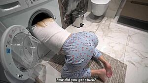 Step Sister Fucked Hard While Stuck in Washing Machine