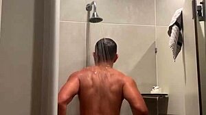 hey, wanna join me for gym shower time in my red thong?