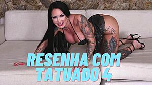 Brazilian latina prostitute masturbates before anal assfucking with tattooed guy
