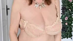 Mature Cougar Teases In Lingerie And Stockings