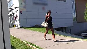 Public gym pick-ups feature Isabella Christyn as a model girlfriend getting POV outdoor cock action with her lover.