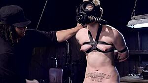 i'm the blonde slave, gagging in pain