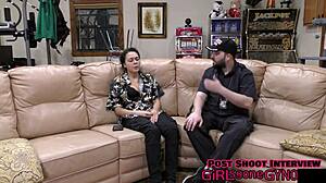 Mara luv gives close up of pierced nipples during stimulating solo masturbation.