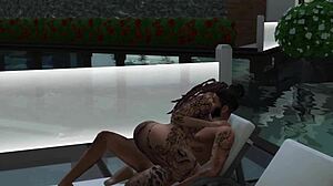 Sims 4: Tierra Gets Fucked By The Pool With Tattoos