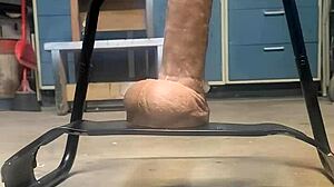 Big Hankeys Dildo On Bouncy Sex Chair For Solo Play