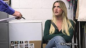 Mall Cop Caught Smelling Milf's Panties Before Intense Office Fuck