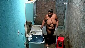 hidden camera catches stepmom shaving while stepson watches secretly