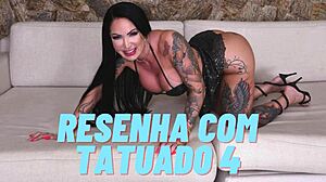 Brazilian latina prostitute masturbates before anal assfucking with tattooed guy
