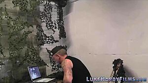 Slender Inked British Babe Rides, Sucks, and Tugs Monster Cock