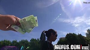 Public gym pick-ups feature Isabella Christyn as a model girlfriend getting POV outdoor cock action with her lover.