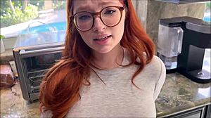 Redhead Step Daughter Naomi Hughes Rides Daddy Alex Adams in Therapy