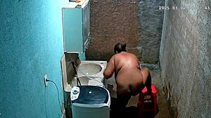 hidden camera catches stepmom shaving while stepson watches secretly