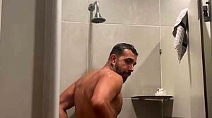 hey, wanna join me for gym shower time in my red thong?