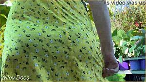 Wifey heads out in a cute summer dress braless and looks amazing with her blonde hair