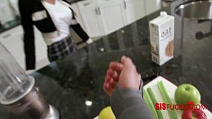 My ebony step sis cares for my broken bone and boner with blowjob and fucking