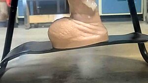 Big Hankeys Dildo On Bouncy Sex Chair For Solo Play