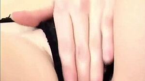 Blonde babe masturbates in her wet silk panties