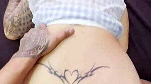 Bold anal creampie in curvy mexican housewife's asshole