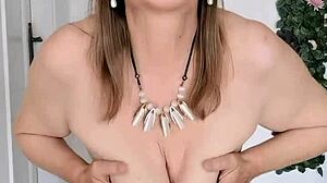 Mature Cougar Teases In Lingerie And Stockings