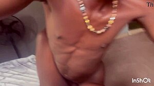 ebony redhead assfucked outdoors in tight lingerie