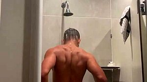 hey, wanna join me for gym shower time in my red thong?