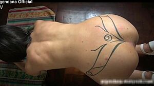 Huge toy stretches ass during fisting and masturbation