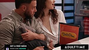 Liz Jordan sucks cock outdoors