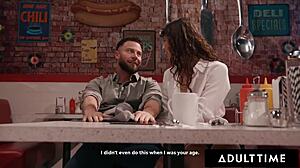 Liz Jordan sucks cock outdoors