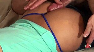close up filipina assjob ends with a sticky creampie finish
