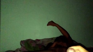 Boldly opening shaved pussy of sexy student