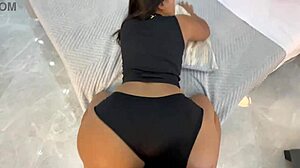 Morena Latina Undresses During Fitness Interview