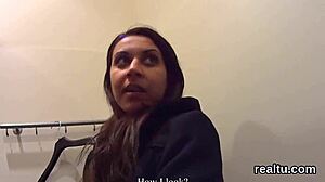 charming czech kitten gets teased in the mall and penetrated in pov