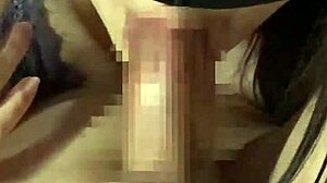 An eighteen-year-old amateur brunette with big tits seduces in erotic lingerie, delivering intense blowjobs and handjobs in the bedroom, culminating in cum swallowing with upward glances.