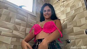 desperate brunette girl next door pees and masturbates wet sloppy homemade mess in usa