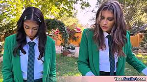 Cute Teen 18+ In Cute Uniforms Having A Free Pussy Stand At My University