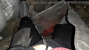 Village girl gets off in cold barn 🔥