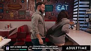 Liz Jordan sucks cock outdoors