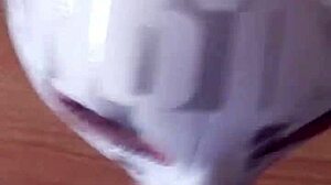 My sex doll vilja gags on my cock in tight zentai suit