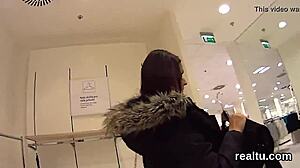 charming czech kitten gets teased in the mall and penetrated in pov