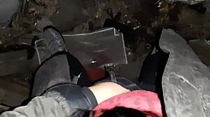 Village girl gets off in cold barn 🔥