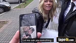 Debt Collector Bangs Tanned Blonde Bride Before Furious Husband!