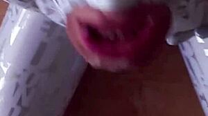 My sex doll vilja gags on my cock in tight zentai suit