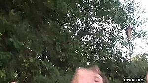 busty brunette vanessa lane rides cock and masturbates outdoor